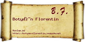 Botyán Florentin névjegykártya